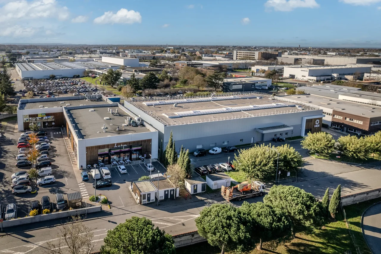Vue aérienne site Vectura diversification Toulouse Oncopole activités commerces